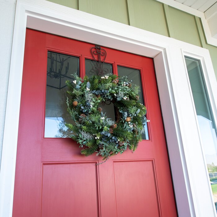 The Holiday Aisle® Rustic White Berry 24" PVC Wreath | Wayfair